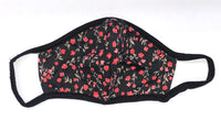 Buttery Soft Cloth Face Mask - Balck and Coral Floral - Washable